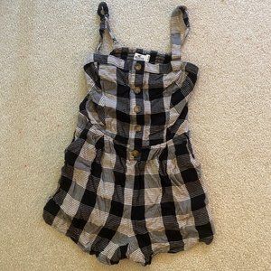 Hollister Black Checkered Romper  S